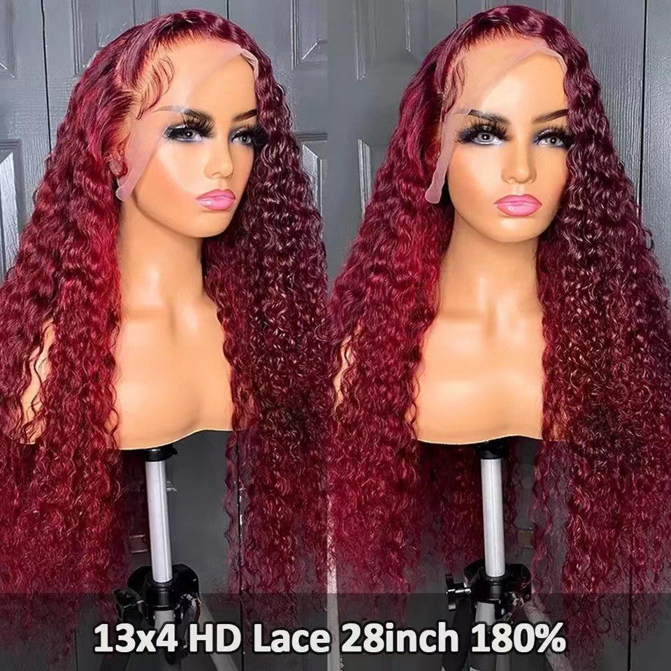 African Small Curls Long Curly Hair Lace Front Wig for Women