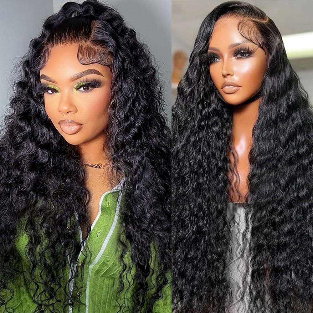 African Small Curls Long Curly Hair Lace Front Wig for Women