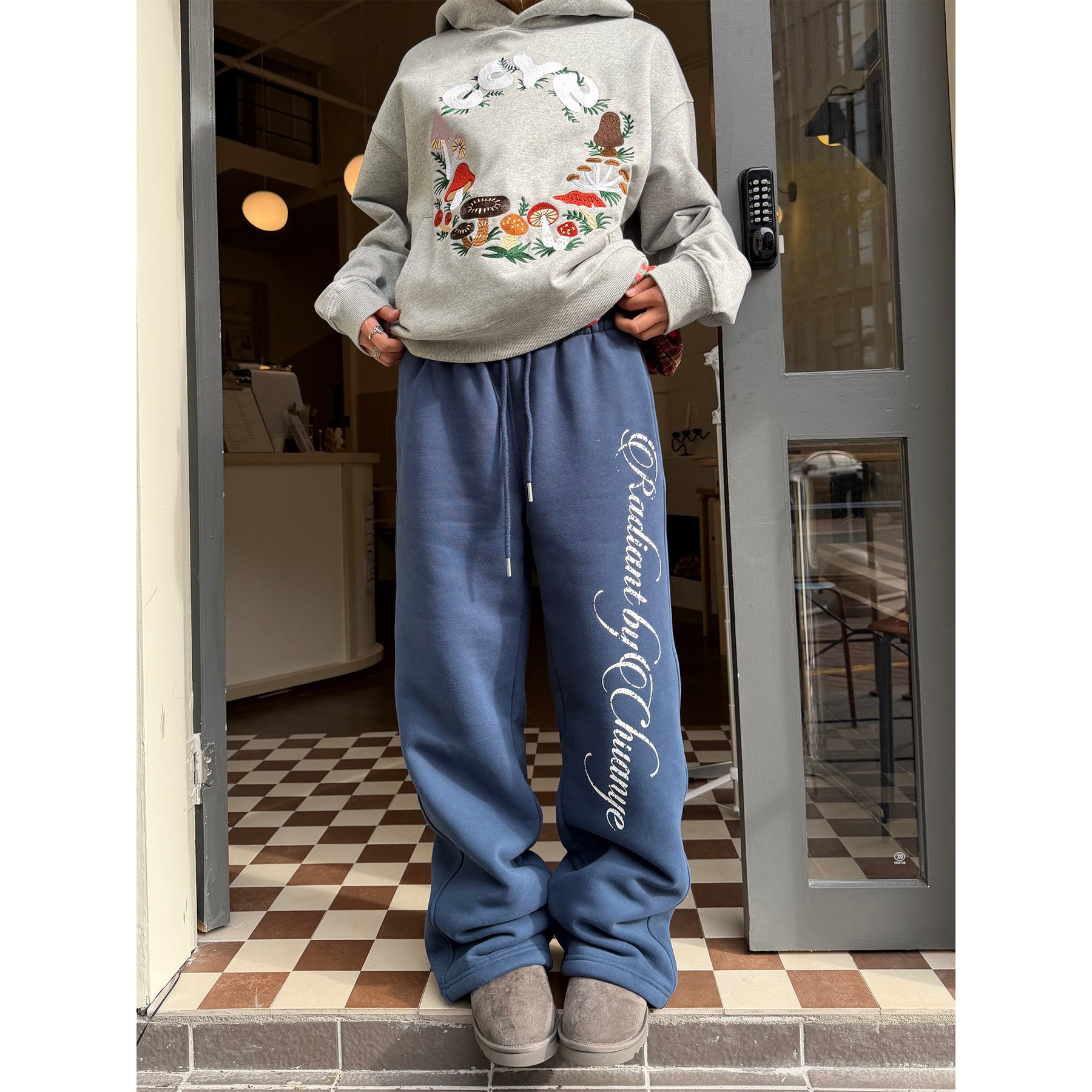 Unisex Printed Fleece Cuffed Sweatpants – wordcraftz