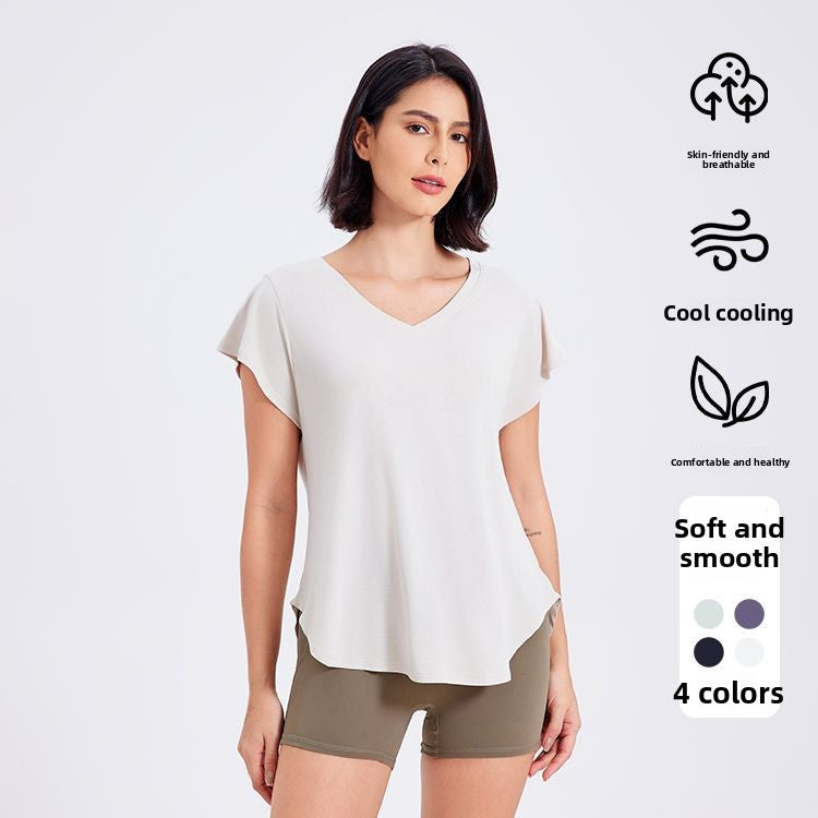 Women's Quick-Dry Running T-Shirt – Breathable Loose Fit Workout Top