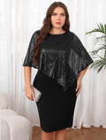 Women's dress with a fitted skirt and a middle skirt