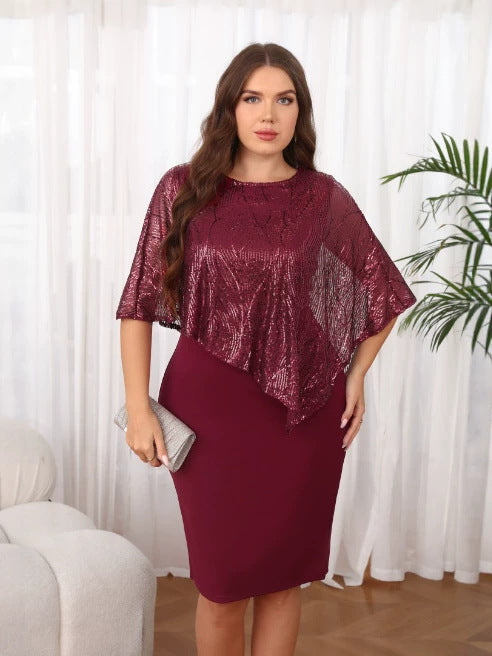Women's dress with a fitted skirt and a middle skirt